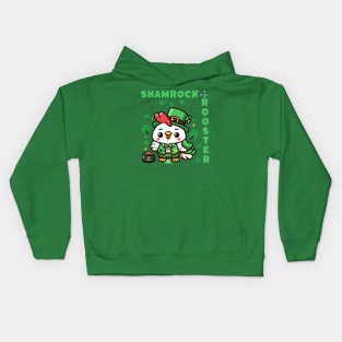 Shamrock Rooster Chicken Humor Kids Hoodie